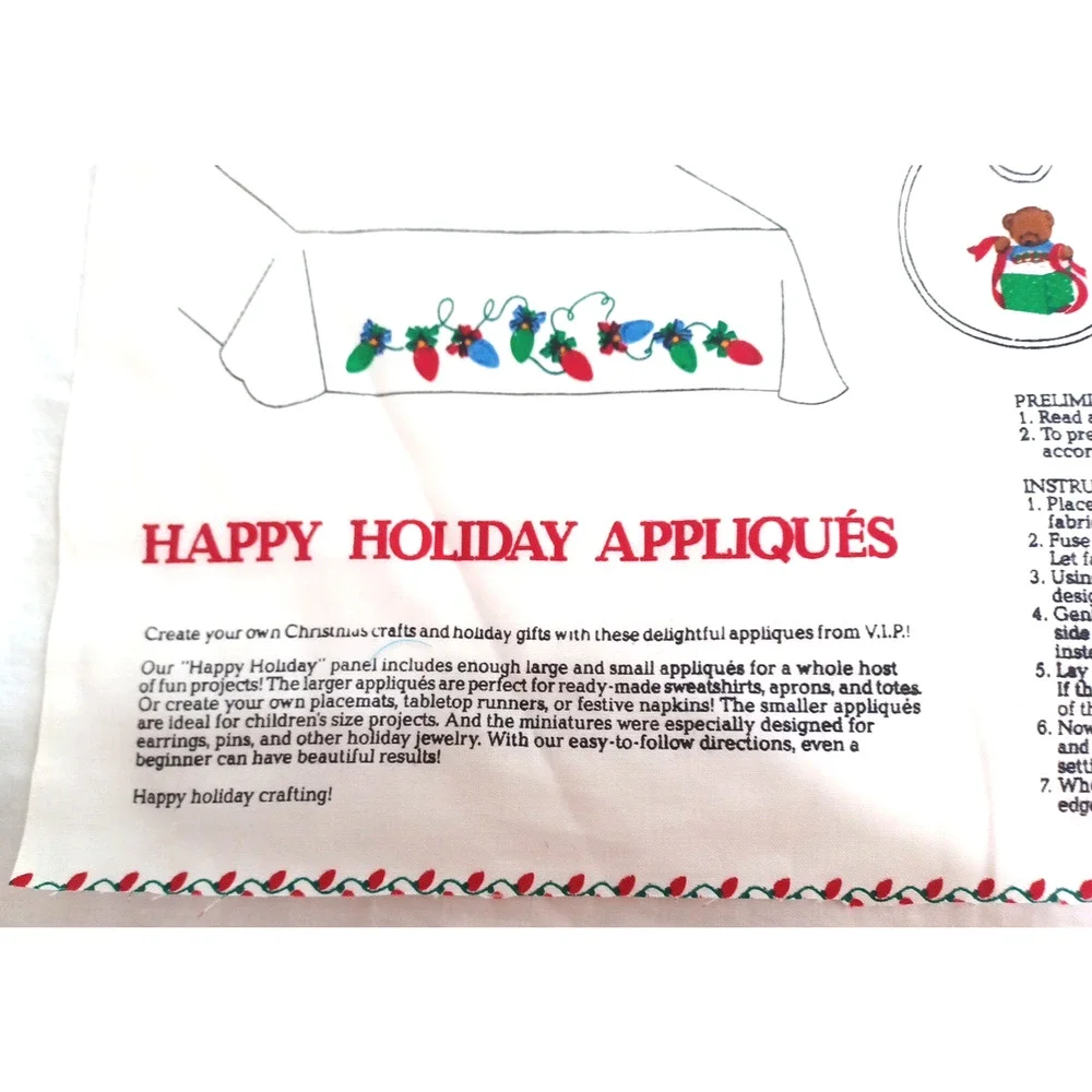 VTG Cranston Christmas Toys Decor Holiday Appliques Panel Cotton Fabric